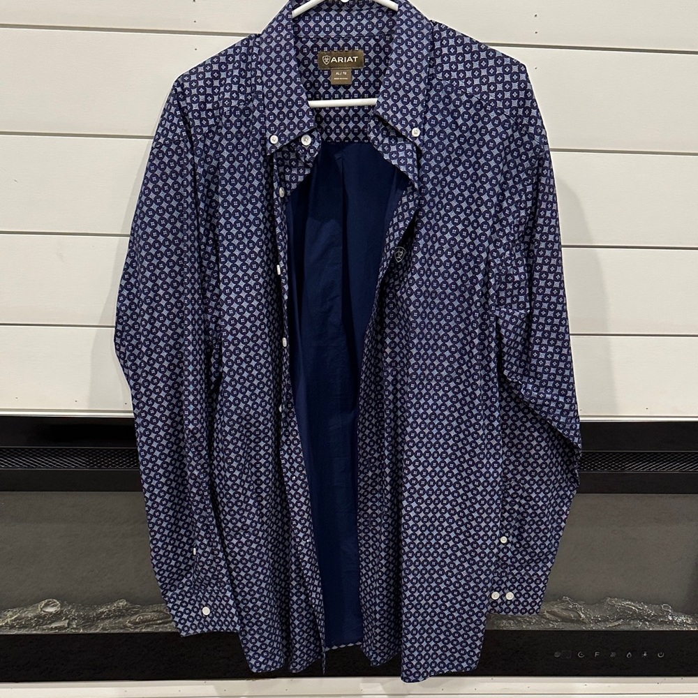 Ariat Navy Geometric Print Shirt